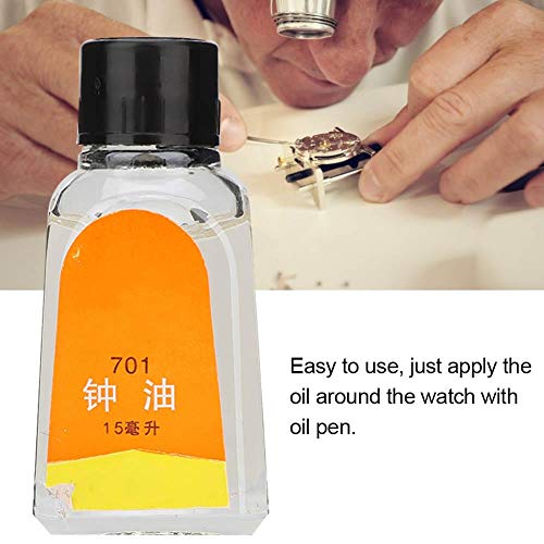 Watch Oil, 15ml Cleaning Repair Wristwatch Clock Lubricant Maintenance Accessory Tool for Antique Mechanical Pocket Watches