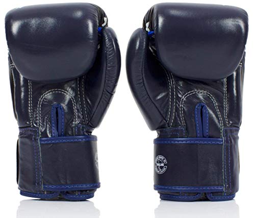 Fairtex Muay Thai Style Training Sparring Gloves, 18 Oz, Blue/Black #TOP1
