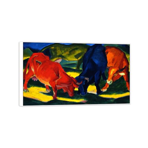 Tableau sur toile Cows 2 avec cadre blanc 120x70cm pour decoration