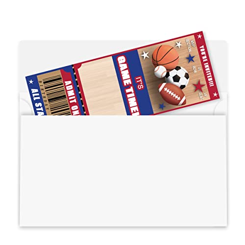 Wuguimeii All Star Sport Baseball, Football, Basketball, Soccer Birthday Invitation #TOP3
