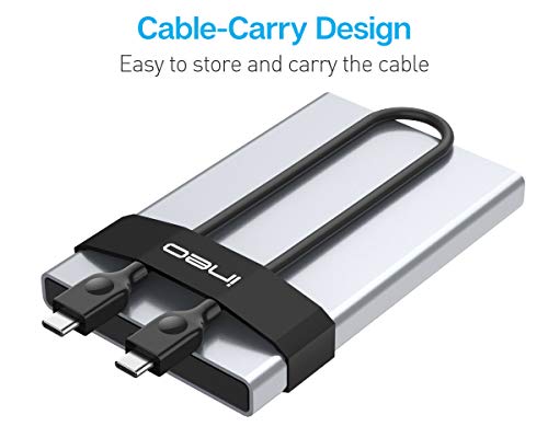 ineo USB 3.1 Gen 2 Type C Aluminum External Hard Drive Enclosure for 2.5 inch 9.5mm & 7mm SATA HDD SSD [C2561c] - Thumbnail 2