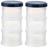 lurrose 2セット ベビー用三ミルク粉ケース ポータブル収納ボックス 仕切り付き密封容器 離乳食やスナック保存に パック