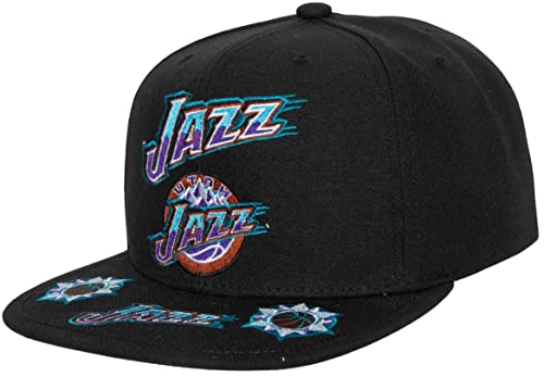 Mitchell & Ness NBA Front Loaded Snapback Hat Cap (Utah Jazz Black)