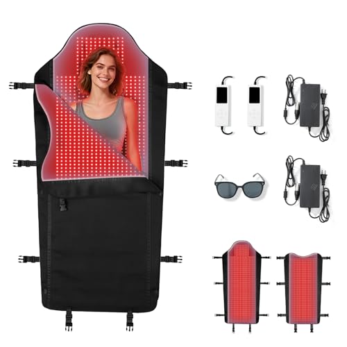 Largest 2704 LEDs Dual Full Body Red Light Therapy Mat, Easy Cleaning Premium TPU Red Light Blanket...