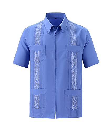 【本日値下げ中】buddix Guayabera Zip SS Shirt Amazon.com: MAXJON Men's Short Sleeve Cuban Guayabera Shirts Full