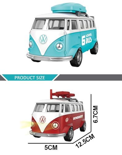 Image of Magicwand 1:36 Scale Die-Cast Metal Bus Van【Pack of 1】 with Openable Doors,Pull Back Action【Multi-Colored】