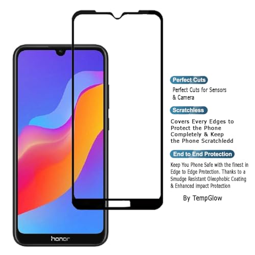 Image of Screen Protector for Huawei Honor 8A | 8A Pro | 8A Prime | Play 8A (Black) Tempered Glass Edge-to-Edge 6D Screen Guard With Installation Ki