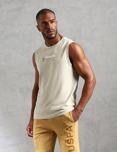Image of U.S. Polo ASSN. Mens OEV06 Brand Print Comfort Fit Gym Vest