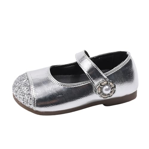 BOTCAM Small Leather Shoes Baby Shoes 1 To 3 Years Old Spring And Autumn Girls Sandals Kinderschuhe, plata, 25.5 EU
