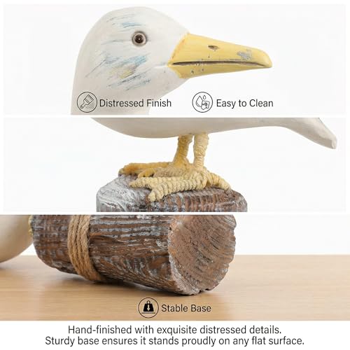 Figura de Gaviota de Madera Decorativa para Hogar 2Pcs miniatura 6