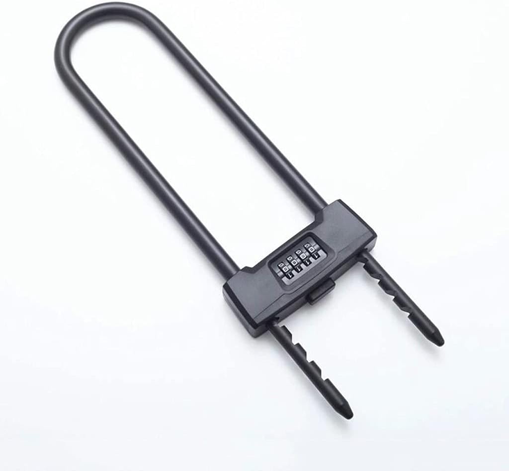 4 Digit Reseable Combination U Lock/d Lock for Bicycles/Glass Door Lock Heavy Duty Protection Long Gate Padlock (Color : Blue) (Black)