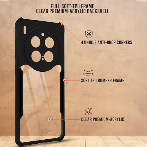Image of Jkobi Hybrid Back Cover Case for Vivo X300 Pro (Shockproof with Polycarbonate Clear Panel | Professional Black)