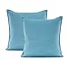 AmeliaHome 2 poszewki na poduszkę 45 x 45 cm turkusowe poszewki na poduszki zamknięcie hotelowe tłoczenie matowe satyna carmen