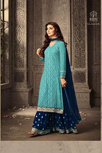 Image of Delisa Indian /Pakistani Eid Ramzan Special Ready to wear Plus Size Sharara /Plazzo Style Salwar Suit for Womens-Mohini