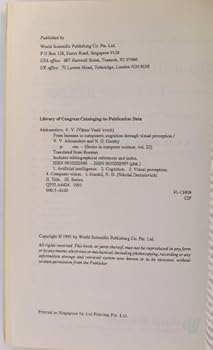 Paperback From Humans to Computers: Cognition Through Visual Perception Book