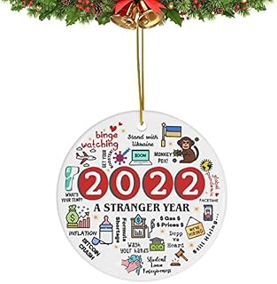 qiyifang 2PCS Christmas Tree Decoration, Hot Topics Funny Hanging Ornament Baubles Memorable 2022 A Year To Remember Gifts