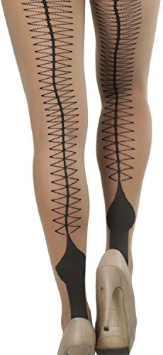 Image of ToBeInStyle Women's Classic Cuban Heel Contrast Backseam Sheers Pantyhose