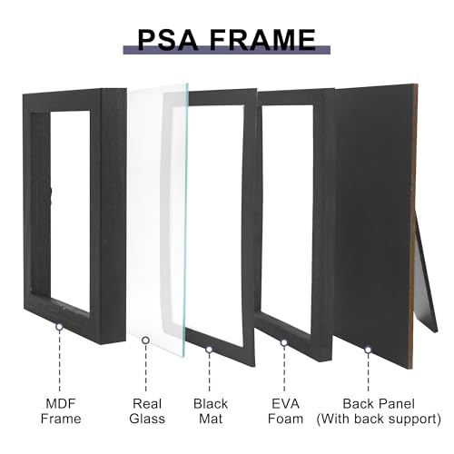 Image of FramePro PSA Graded Card Display Frame, Wall Mount Baseball Trading Card Display Case ONLY fit for PSA Graded Cards, Display for Basketball Football Hockey Pokemon MTG Yugioh Cards 1 PSA 3 Pieces