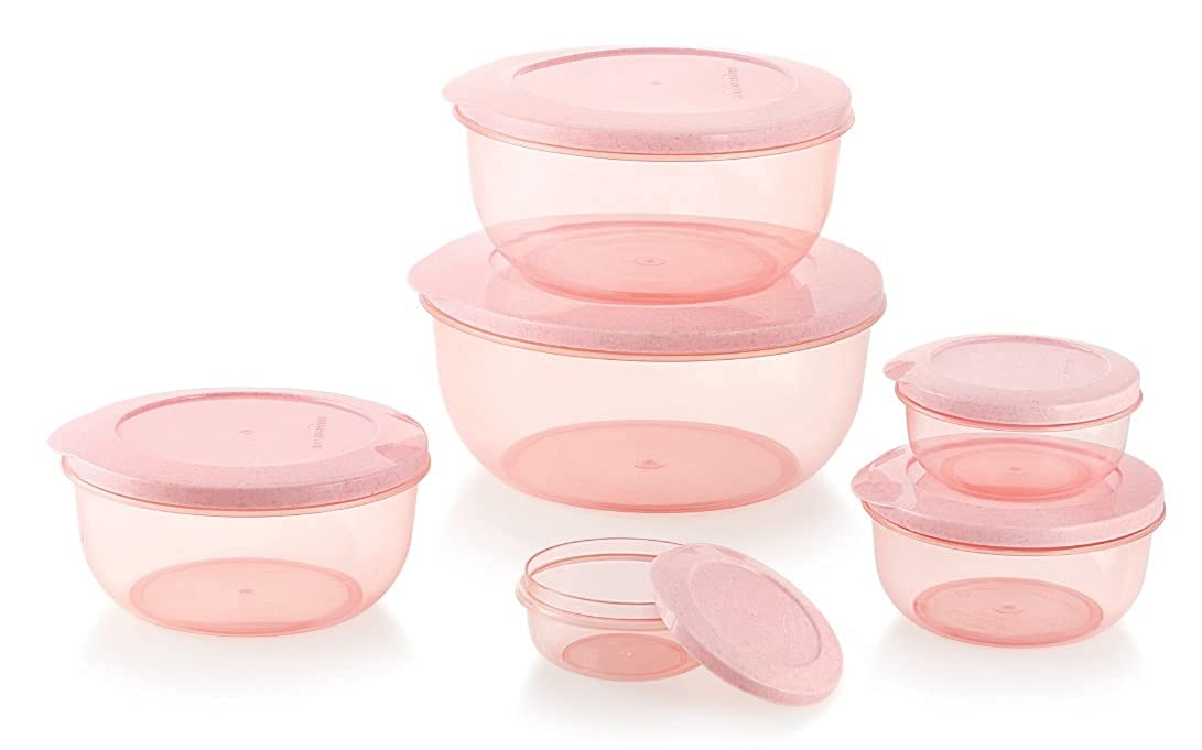 IMOX Store Fresh 6 Piece Round Plastic Boxes For Storage Kichen & Refrigerator Storage Containers | Grocery Fish Meat Fridge Storage Containers | Freezer Safe | Bpa Free | Airtight