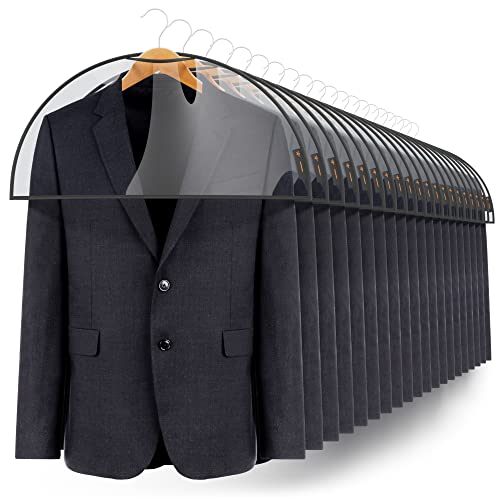 Hangerworld 20 Clear Black Trim Shoulder Clothes Suit Shirt Jacket Cover Protect Storage.