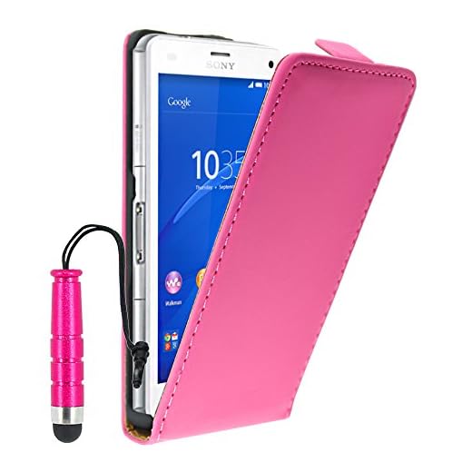ebestStar – kompatibel med Sony Xperia Z3 Compact skal PU konstläder fodral med vikning, mobilskal skyddsfodral fodral + minipenna, rosa [Telefon: 127,3 x 64,9 x 8,6 mm, 4,6 tum]