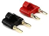 Hosa BNA-100 4mm Jack Dual Banana Plug, Pack of 2