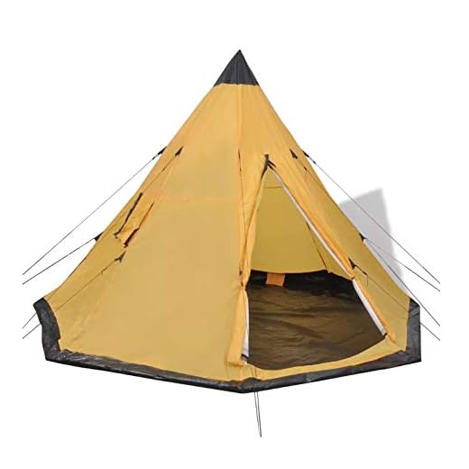 Tienda de campaña de 4 plazas, impermeable, tienda de playa, tienda de campaña portátil para 4 personas, fácil de montar, para camping y senderismo (amarillo)