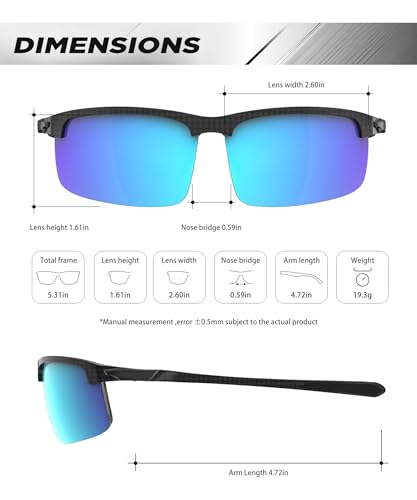 Image of ANYLUV Polarized Sunglasses for Men Carbon Fiber Sunglasses with UV400 Protection for Fishing Driving Gift