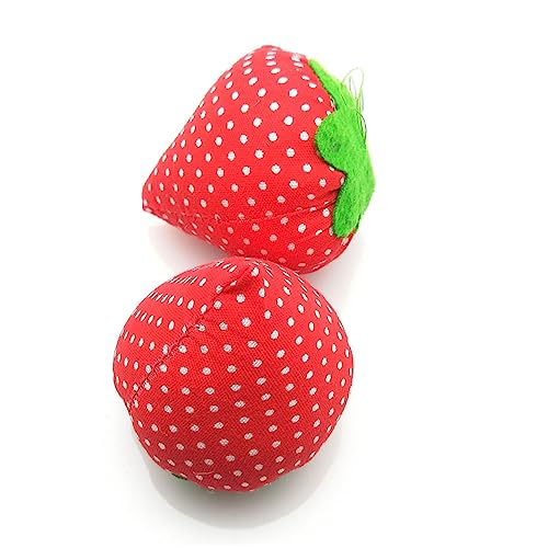 KALLORY DIY Handcraft Sewing Tool 10pcs Strawberry Shaped Pin Holder for Embroidery Floss