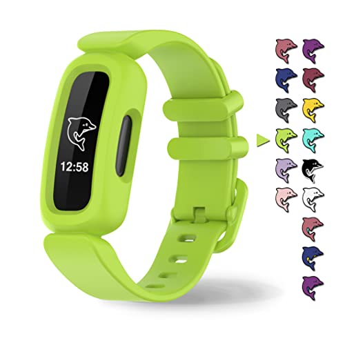 Aroloxta Bands Compatible with Fitbit Ace 3 Waterproof Soft Slilcone Colorful Ace 3 Straps for 6+ Boys Girls Bracelet Accessories Sports Watch Replacement Band for Fitbit Ace 3