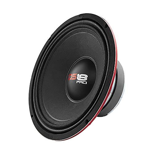 Ds18 Pro-X10M Loudspeaker - 10", Midrange, Red Steel Basket, 600W Max, 300W Rms, 8 Ohms - Premium Quality Audio Door Speakers For Car Or Truck Stereo Sound System (1 Speaker), Classic #TOP2