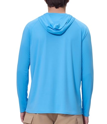 Mens UPF 50+ Fishing Shirts Long Sleeve UV Sun Protection Hoodie Rash Guard Hiking Running Swimming3