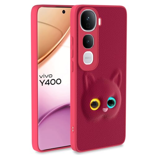Image of Amazon Basics Back Cover for Vivo Y400 5G | Premium Look | Cute Soft Leather TPU Bumper Case for Girls (Pink)