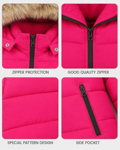 Image of JiAmy Kids 2 Piece Snowsuit Set Girl Winter Hooded Puffer Jacket & Snow Bib Pants Boy Ski Suits(1-12Y)