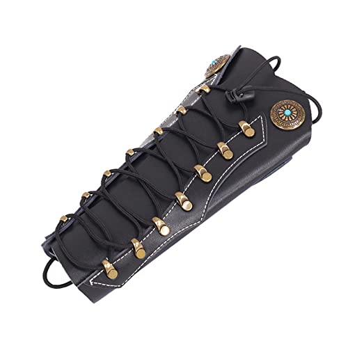 Sopoger Archery Arm Guard Leather Bow Sleeve Forearm Guard Traditional Protective Armguard Bow Shooting Hand Guard Gear For Adult Youth Men Women Hunting Practice (Black) #TOP9