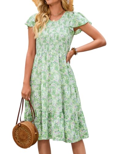 Image of Berydress Summer Dresses for Women 2026 Casual Boho Smocked Midi Sundress