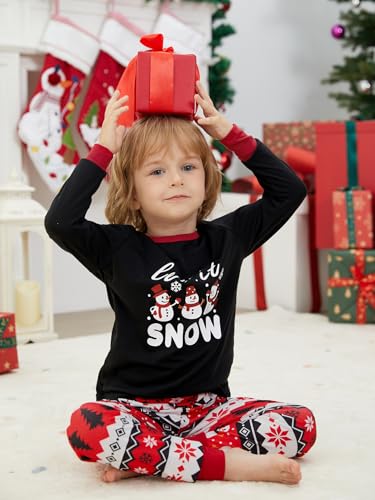 HONG HUI Matching Christmas Family Pajamas Set Holiday Santa Claus 2Pcs PJS Set3