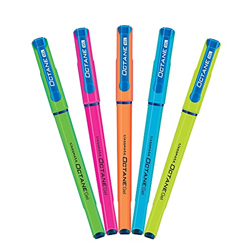 Image of Classmate Octane Neon- 25 Blue Gel Pens | Smooth Writing Pens| Water-proof Ink For Smudge-free Writing| Preferred By Students For Exam & Class Notes| Study At Home Essential (Pack of 2)