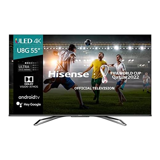 Hisense ULED Premium 55U8G QLED Series 55-inch Android 4K Smart TV with Alexa Compatibility, 1500-nit HDR10+, Dolby Vision IQ & Atmos, 120Hz, HDMI 2.1, Game Mode Pro