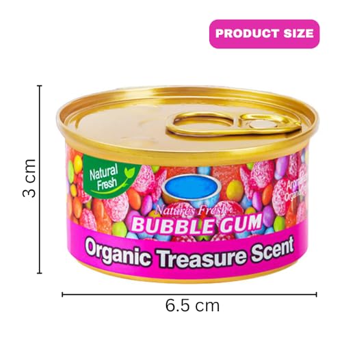 Image of Car Air Freshener Can 45gm.| Long-Lasting Solid Gel Fragrance for Car, Office & Home | Compact Cupholder Fit | Odor Eliminator & Refreshing Aroma for Fresh Drive Experience (Bubble Gum)