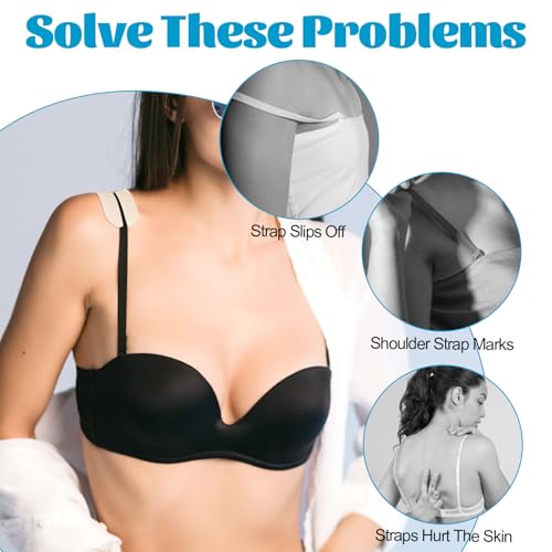 6 Pairs Bra Strap Cushion Silicone Bra Strap Pads, Bra Strap Holders for Slipping Soft No Dents Non Slip Shoulder Pads for Bra Straps to Ease Shoulder Discomfort4
