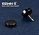 Ozmw 1 Paar Ohrstecker Schwarz Fake Plugs Ohrringe 8mm, Edelstahl Ohrstecker Schwarz Poliert Taper Plugs Tunnel Doppelseite