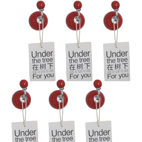 6Pack Colorful Magnetic Hooks, Heavy Duty Magnet Hooks for Refrigerators,Magnetic Hook for Hanging, Keys, Lockers, Home, Office, Classroom (Red)