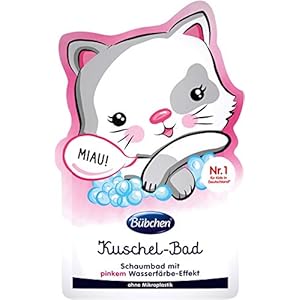 Bübchen Kuschel-Bad, Schaumbad mit pinkem Wasserfärbe-Effekt, 40ml