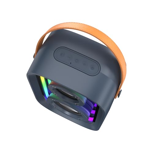 Image of Speck Speaker Gemtones Infinity Speaker Mini - Dark Grey /Chrome /Tan