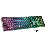 EMPIRE GAMING RF243 – Kabellose Mechanische Gaming-Tastatur Wiederaufladbar DE (QWERTZ), 2,4 GHz/Bluetooth/USB-C, 111 Tasten MX...