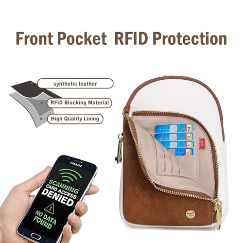 Image of INICAT Travel Sling Bag, Anti Theft Crossbody Bag for Women | RFID Blocking, 8 Card Slots, Black Zipper Pocket, Metal Zippers on Every Pocket, Vegan Leather