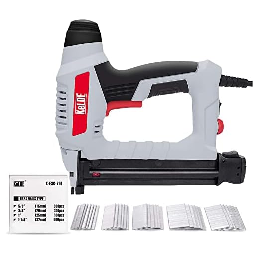 KeLDE Electric Nail Gun Kit, 120V Power Brad Nailer with Adjustable Power Knob, Includes 1500pc Brad Nails, 15/20/25/32mm