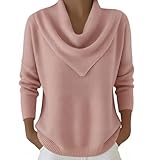 Elegant Retro Soft Triangle Neck Solid Color Sweater Top Triangle Neck Sweater Cozy Long Sleeve Knit (#01,S)