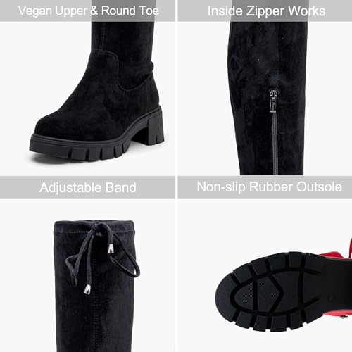 Jeossy Women's 990 Over The Knee High Boots Platform Thigh High Round Toe Long Boots3